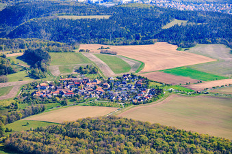 Dorfansicht aus Südwesten im Ortsteil Oßmaritz in Bucha im Bundesland Thüringen, Deutschland