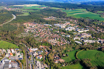 Stadtroda aus Westen im Bundesland Thüringen, Deutschland