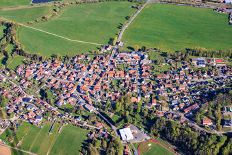 Veilsdorf von Südosten im Bundesland Thüringen, Deutschland