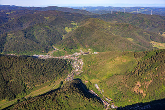 Stadtansicht aus Nordosten in Hornberg im Bundesland Baden-Württemberg, Deutschland