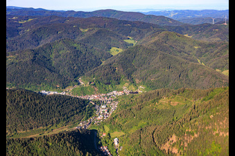 Stadtansicht aus Nordosten in Hornberg im Bundesland Baden-Württemberg, Deutschland