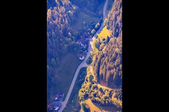 Talstraße am Reichenbach mit Heizmershof in Hornberg im Bundesland Baden-Württemberg, Deutschland