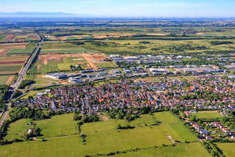 Queichheim aus Norden in Landau in der Pfalz im Bundesland Rheinland-Pfalz, Deutschland