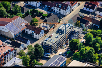 Baustelle für Neubau einer Mensa an der Ludwig-Riedinger-Grundschule in Kandel im Bundesland Rheinland-Pfalz, Deutschland
