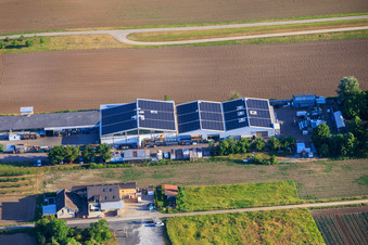 Gewerbegebiet Rheinfeldstraße mit Celsa Messgeräte GmbH und Solisation GmbH im Ortsteil Mechtersheim in Römerberg im Bundesland Rheinland-Pfalz, Deutschland