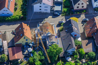 Baustelle zur Totalrenovierung eines EFH in der Waldstr in Kandel im Bundesland Rheinland-Pfalz, Deutschland