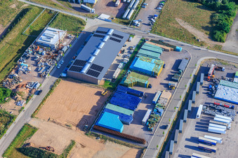 Gewerbegebiet Im Niedersand aus Südosten in Offenbach an der Queich im Bundesland Rheinland-Pfalz, Deutschland