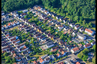 Siedllung Gartenstadt aus Nordosten in Kandel im Bundesland Rheinland-Pfalz, Deutschland