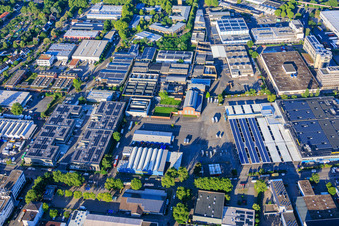Alte Schildkrötfabrik von Nordosten im Ortsteil Neckarau in Mannheim im Bundesland Baden-Württemberg, Deutschland