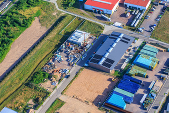 Gewerbegebiet Im Niedersand aus Südosten in Offenbach an der Queich im Bundesland Rheinland-Pfalz, Deutschland