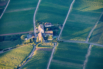 Letzter Sonnenstrahl auf den Leinsweiler Hof im Bundesland Rheinland-Pfalz, Deutschland