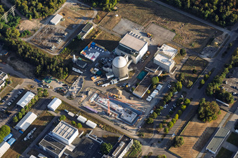 Karlsruhe Institut für Technologie - Campus Nord mit Mehrzweckforschungsreaktor Karlsruhe im Ortsteil Leopoldshafen in Eggenstein-Leopoldshafen im Bundesland Baden-Württemberg, Deutschland