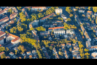 Kurfürstenstraße, Lisztstraße und Bayernplatz im Ortsteil Süd in Ludwigshafen im Bundesland Rheinland-Pfalz, Deutschland