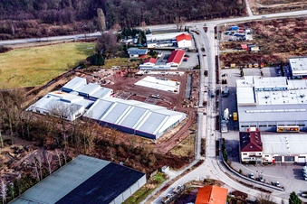 Tennishalle im Gewerbegebiet Am Horst im Ortsteil Minderslachen in Kandel im Bundesland Rheinland-Pfalz, Deutschland