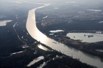 Rheinstrandbad Rappenwört, Rhein im Ortsteil Daxlanden in Karlsruhe im Bundesland Baden-Württemberg, Deutschland