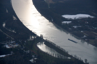 Luftbild von Rheinstrandbad Rappenwört, Rhein im Ortsteil Daxlanden in Karlsruhe im Bundesland Baden-Württemberg, Deutschland