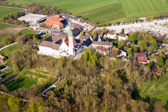 Luftbild von Kloster Andechs im Ortsteil Erling im Bundesland Bayern, Deutschland