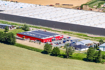 Bienwald-Fitnessworld im Ortsteil Minderslachen in Kandel im Bundesland Rheinland-Pfalz, Deutschland vom Flugzeug aus