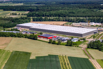 Bienwald-Fitnessworld im Ortsteil Minderslachen in Kandel im Bundesland Rheinland-Pfalz, Deutschland aus der Vogelperspektive