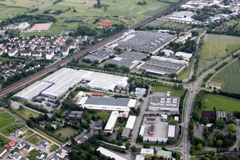 Luftbild von Industrie- und Gewerbegebiet West in Bühl im Bundesland Baden-Württemberg, Deutschland