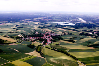 Neewiller-près-Lauterbourg im Bundesland Bas-Rhin, Frankreich aus der Vogelperspektive