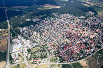 Stadt von Südwesten in Walldorf im Bundesland Baden-Württemberg, Deutschland