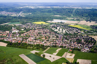 Rüppurr von Westen in Karlsruhe im Bundesland Baden-Württemberg, Deutschland