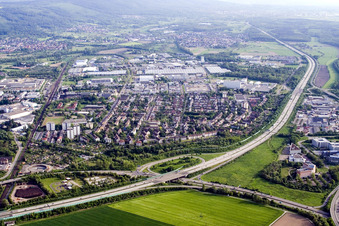 Ortsteil Ettlingen West aus Norden im Bundesland Baden-Württemberg, Deutschland