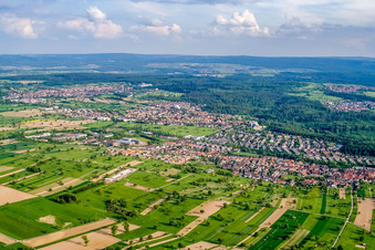 Luftbild von Busenbach aus Norden in Waldbronn im Bundesland Baden-Württemberg, Deutschland