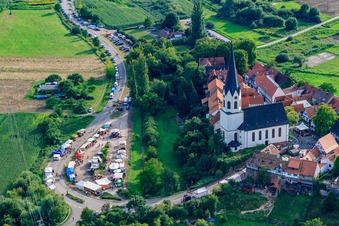 Jockgrim im Bundesland Rheinland-Pfalz, Deutschland von der Drohne aus gesehen