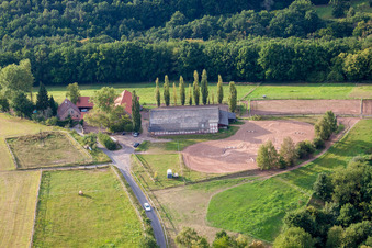Altleiningen im Bundesland Rheinland-Pfalz, Deutschland vom Flugzeug aus
