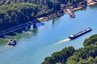Leimersheim, Rheinfähre im Ortsteil Leopoldshafen in Eggenstein-Leopoldshafen im Bundesland Baden-Württemberg, Deutschland