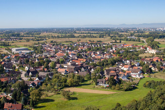 Luftbild von Dorf - Ansicht im Ortsteil Bodersweier in Kehl im Bundesland Baden-Württemberg, Deutschland