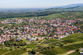 Ortsansicht zwischen Weinbergen in Zell-Weierbach in Offenburg im Bundesland Baden-Württemberg, Deutschland
