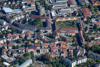 Luftbild von Straßburger Straße in Offenburg im Bundesland Baden-Württemberg, Deutschland