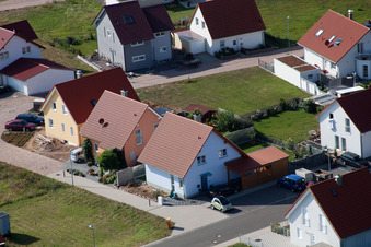 Schrägluftbild von Neubaugebiet An d. Anhaide im Ortsteil Schaidt in Wörth am Rhein im Bundesland Rheinland-Pfalz, Deutschland
