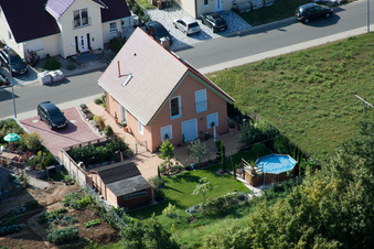 Neubaugebiet An d. Anhaide im Ortsteil Schaidt in Wörth am Rhein im Bundesland Rheinland-Pfalz, Deutschland von oben