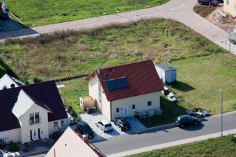 Neubaugebiet Im Unterfeld im Ortsteil Schaidt in Wörth am Rhein im Bundesland Rheinland-Pfalz, Deutschland von oben gesehen