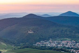 Burg Landeck in Klingenmünster im Bundesland Rheinland-Pfalz, Deutschland vom Flugzeug aus