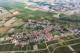 Pleisweiler von Nordwesten in Pleisweiler-Oberhofen im Bundesland Rheinland-Pfalz, Deutschland