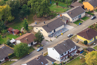Im Mühlegarten in Eppelsheim im Bundesland Rheinland-Pfalz, Deutschland vom Flugzeug aus