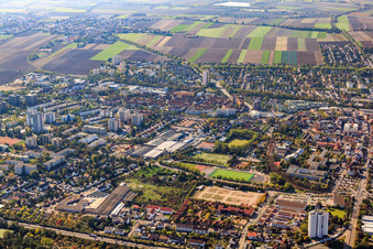 Stadtansicht von Nordosten in Frankenthal im Bundesland Rheinland-Pfalz, Deutschland