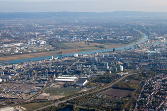 BASF Nord in Ludwigshafen am Rhein im Bundesland Rheinland-Pfalz, Deutschland aus der Luft
