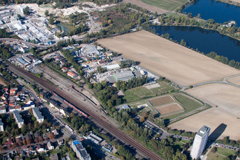 Luftaufnahme von Oggersheim, Finger Baustoffwerk GmbH in Ludwigshafen am Rhein im Bundesland Rheinland-Pfalz, Deutschland