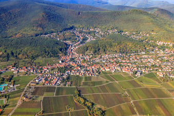 Hambach an der Weinstraße von Osten in Neustadt an der Weinstraße im Bundesland Rheinland-Pfalz, Deutschland