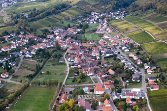 Pleisweiler von Nordosten in Pleisweiler-Oberhofen im Bundesland Rheinland-Pfalz, Deutschland