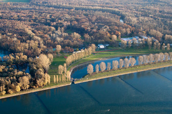 Rheinstrandbad Rappenwört am Rheinufer im Ortsteil Daxlanden in Karlsruhe im Bundesland Baden-Württemberg, Deutschland