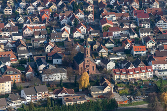 St. Martin Kirche im Ortsteil Forchheim in Rheinstetten im Bundesland Baden-Württemberg, Deutschland