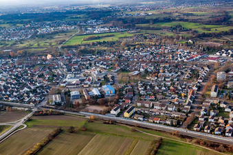 Luftbild von Hardtsporthalle, Realschule in Durmersheim im Bundesland Baden-Württemberg, Deutschland
