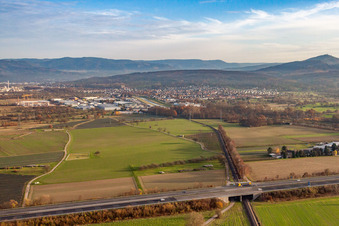 Ortsansicht von Westen in Kuppenheim im Bundesland Baden-Württemberg, Deutschland